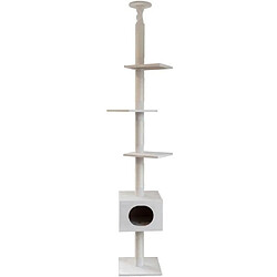 Arbre à chat KERBL - FERDI - 38 x 38 x 240 à 260 cm - Blanc - Sisal