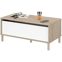 Avis Parisot Table basse relevable Morphos - Blanc chêne