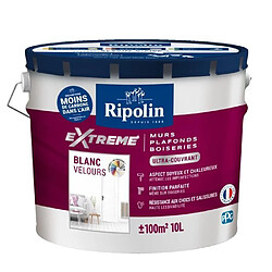 Peinture Extreme murs et plafonds - Blanc velours - RIPOLIN - 10 L