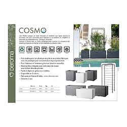 Pot de fleur Cube - DEROMA - Cosmo - Perle - A réserve d'eau - Roulettes - 38 cm