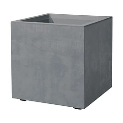 Pot de fleur Cube - DEROMA - Millennium R - Ashgrey - A réserve d'eau - 25 cm