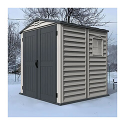 Abri de jardin - PVC - DURAMAX - 3,50 m² + Plancher - Gris clair / Anthracite - DUSTMATE66PR