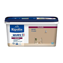 Peinture deco murs, boiseries & radiateurs - RIPOLIN - 468428 - Beige plage - Velours - 2,5 L