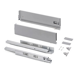 Emuca 3185325 Tiroir extérieur Vertex avec réglages 3D hauteur 131mm, 40kg, profondeur 350mm, Acier, Peint en aluminium