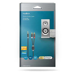 Avis Nedis Câble Audio Jack 3.5mm Mâle vers Double RCA Mâle 10m Gris anthracite