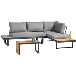 Dcb garden salon de jardin d'angle 4 places - Gris anthracite