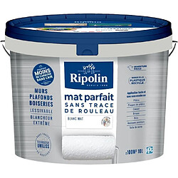 Peinture parfaite pour murs et plafonds - RIPOLIN - 441726 - Blanc - Mat - 10 L