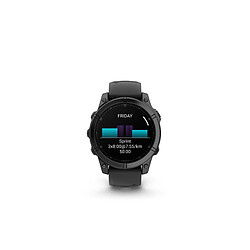 Montre connectée Garmin fenix E AMOLED 47mm Acier Gray avec bracelet noir