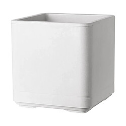 Pot de fleur Cube - DEROMA - Cosmo - Perle - A réserve d'eau - Roulettes - 38 cm