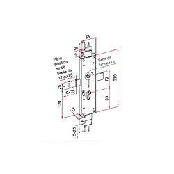 Serrure de volet 3ème point court gauche acier zingué TIRARD CE112204