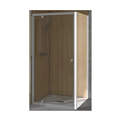 Paroi de douche SUPRA III FIXE 90cm profilé blanc avec verre transparent KINEDO PA1572BTN