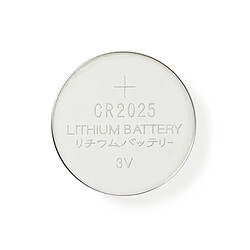 Nedis Pack de 5 Piles Boutons Lithium CR2025 3V DC Prêtes à l'Emploi