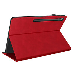 Avizar Étui pour Samsung Tab S10 FE Plus Clapet Portefeuille Support Vidéo Rouge