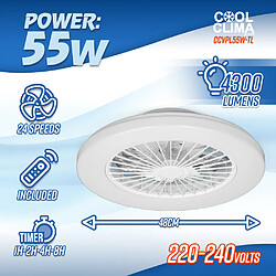 Cool Clima Ventilateur de plafond avec éclairage Led + télécommande