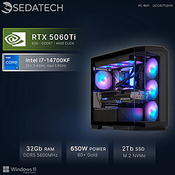 Sedatech PC Gamer Large Vision • Intel i7-14700KF • RTX5060Ti • 32Go DDR5 • 2To SSD M.2 • Windows 11