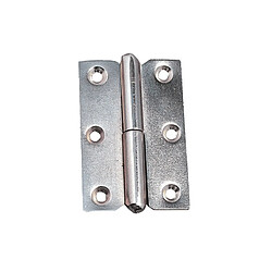 Charnière à dégonder en acier modèle 2002 gauche dimension 60 x 40 mm épaisseur 1,5 mm finition nickelée MONIN 433260