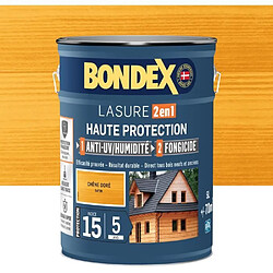 Lasure 2 en 1 Haute protection - Chene doré satin - BONDEX - 5 L