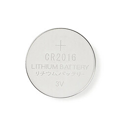 Nedis Pack de 5 Piles Boutons Lithium CR2016 3V DC Prêtes à l'Emploi 