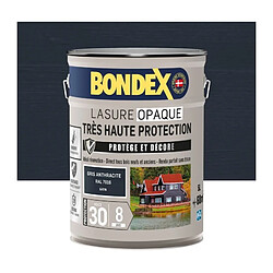 Lasure opaque Tres haute protection - Gris anthracite RAL 7016 satin - BONDEX - 5 L