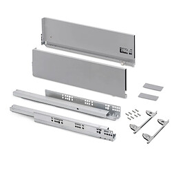 Emuca 3185625 Tiroir extérieur Vertex avec réglages 3D hauteur 178 mm, 40kg, profondeur 350mm, Acier, Peint en aluminium