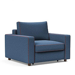 Inside 75 INNOVATION LIVING Fauteuil NEAH X STANDARD convertible 80x195 tissu Bouclé Bleu
