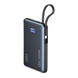 Iniu Batterie Externe de Poche 10000mAh 2 ports USB-A / USB-C avec Câble USB-C Noir