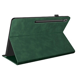 Avizar Étui pour Samsung Tab S10 FE Plus Clapet Portefeuille Support Vidéo Vert foncé