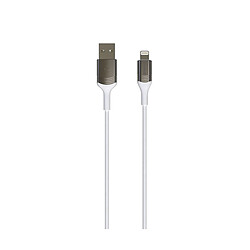 Greene Câble de charge USB vers Lightning MFi tressé long 1.2m et 2.5m Blanc