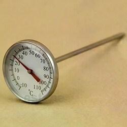 Thermomètre à cadran large en acier inoxydable - Argent