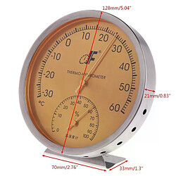Thermomètre et hygromètre à cadran en acier inoxydable