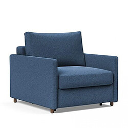 Inside 75 INNOVATION LIVING Fauteuil NEAH SLIM convertible 80x195 tissu Bouclé Bleu