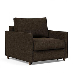 Inside 75 INNOVATION LIVING Fauteuil NEAH SLIM convertible 80x195 tissu Taura Chocco