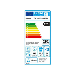 Acheter Samsung DV16DG8600BV - Noir