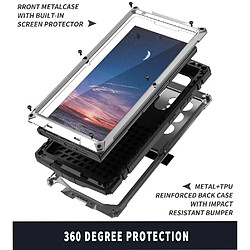 Métal Étui Pour Samsung Galaxy S25 Ultra 5G Avec Baillou Chantier Lourd Housse De Protection Intégrale 360 Protecteur D'écran En Verre FOXDOCK Argent