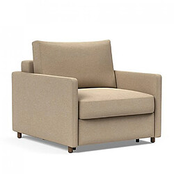 Inside 75 INNOVATION LIVING Fauteuil NEAH SLIM convertible 80x195 tissu Phobos Mocha