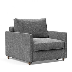 Inside 75 INNOVATION LIVING Fauteuil NEAH SLIM convertible 80x195 tissu Twist Charcoal