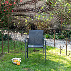 Wilsa Garden Fauteuil de jardin en textilène avec assise rembourrée Gris MODULO