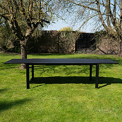 Wilsa Garden Table de jardin 8/12p en aluminium et plateau en verre poli Noir MODULO