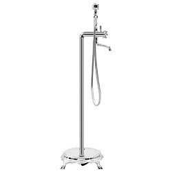 Helloshop26 Robinet de baignoire salle de bain sur pied acier inoxydable 99,5 cm argenté 02_0003478