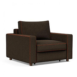 Inside 75 INNOVATION LIVING Fauteuil NEAH X STANDARD convertible 80x195 tissu Taura Chocco