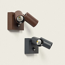 Ledkia Applique Murale Extérieure LED 18W Aluminium CCT Sélectionnable Deux Spots avec Détecteur de Mouvement Kuriya Rouille