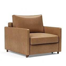 Inside 75 INNOVATION LIVING Fauteuil NEAH SLIM convertible 80x195 tissu Faunal Brown