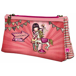 Trousse Fourre-Tout Double Gorjuss Fairground Carousel Saumon 21,5 x 11,5 x 5 cm