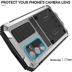 Métal Étui Pour Samsung Galaxy S25 Chantier Lourd Avec Baillou Housse De Protection Intégrale 360 FOXDOCK Argent