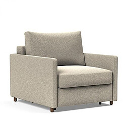 Inside 75 INNOVATION LIVING Fauteuil NEAH SLIM convertible 80x195 tissu Bouclé Beige
