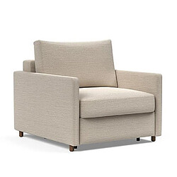Inside 75 INNOVATION LIVING Fauteuil NEAH SLIM convertible 80x195 tissu Blida Sand Grey