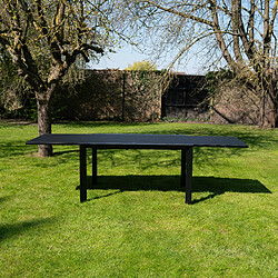 Wilsa Garden Table de jardin 6/10p en aluminium et plateau en verre poli Noir MODULO