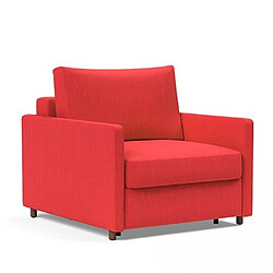 Inside 75 INNOVATION LIVING Fauteuil NEAH SLIM convertible 80x195 tissu Elegance Red