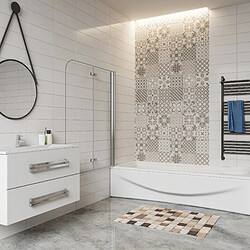 Avis AICA Sanitaire pare baignoire 100x140cm en verre 6mm anticalcaire clair pare baignoire pivotante pliante à deux volets