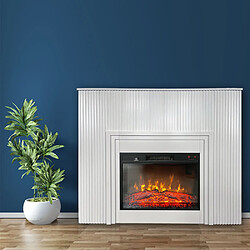Acheter Electric Sun Cheminée électrique design au lattes décoratives ElectricSun LAMELIA Blanc, avec effet sonore, 3 couleurs, avec App, L120xH102cm